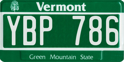 VT license plate YBP786
