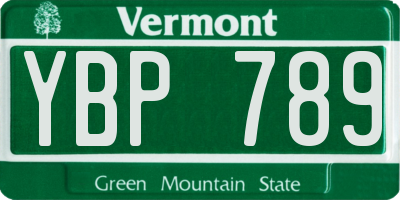 VT license plate YBP789