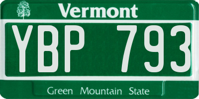 VT license plate YBP793