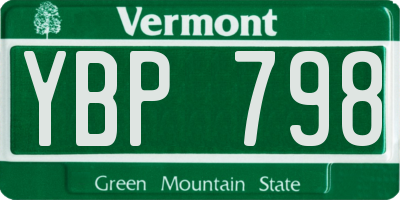 VT license plate YBP798