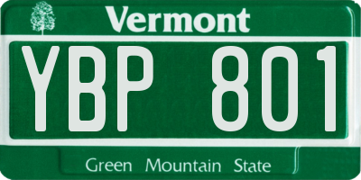 VT license plate YBP801