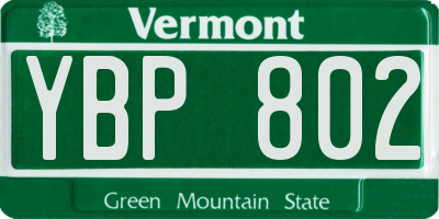 VT license plate YBP802