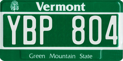VT license plate YBP804