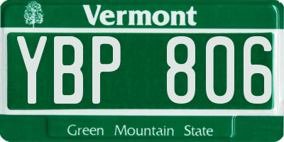 VT license plate YBP806