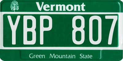 VT license plate YBP807