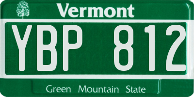 VT license plate YBP812