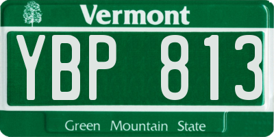 VT license plate YBP813