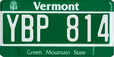 VT license plate YBP814