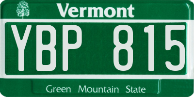 VT license plate YBP815