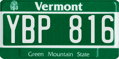 VT license plate YBP816