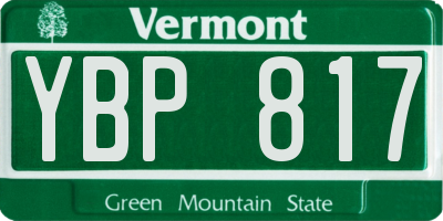 VT license plate YBP817
