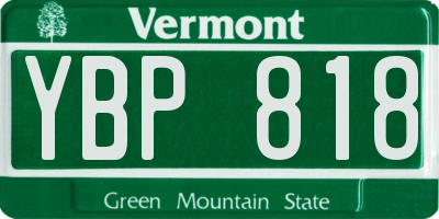 VT license plate YBP818