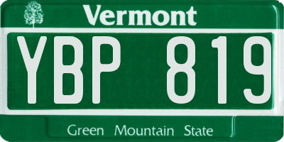 VT license plate YBP819