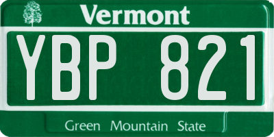 VT license plate YBP821