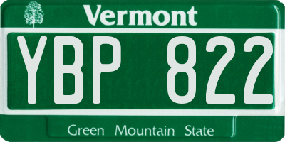 VT license plate YBP822