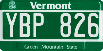 VT license plate YBP826