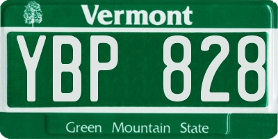 VT license plate YBP828