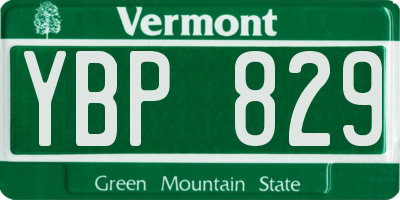 VT license plate YBP829