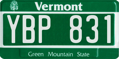VT license plate YBP831