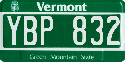 VT license plate YBP832