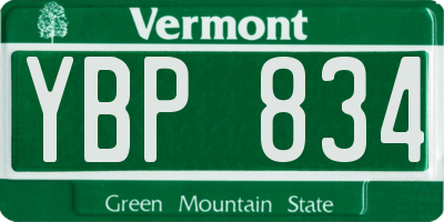 VT license plate YBP834