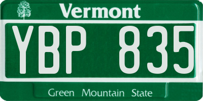 VT license plate YBP835