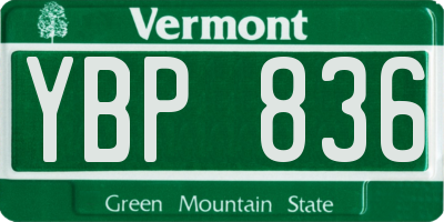 VT license plate YBP836