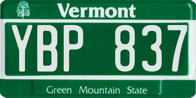 VT license plate YBP837