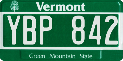 VT license plate YBP842