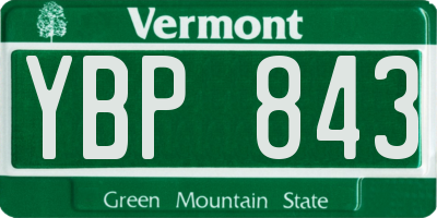 VT license plate YBP843