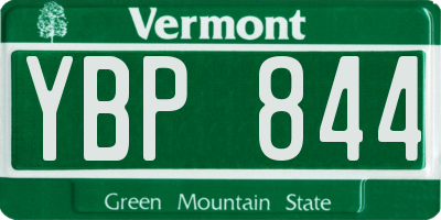 VT license plate YBP844
