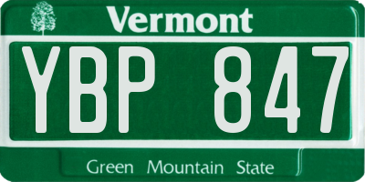 VT license plate YBP847
