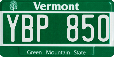 VT license plate YBP850