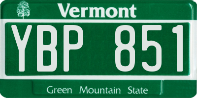 VT license plate YBP851