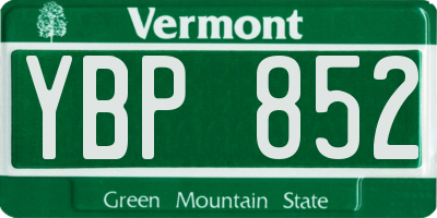VT license plate YBP852