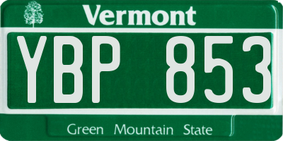 VT license plate YBP853