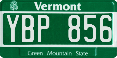 VT license plate YBP856