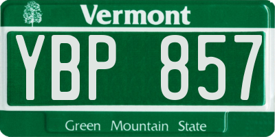 VT license plate YBP857