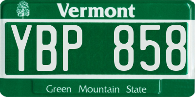 VT license plate YBP858