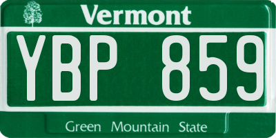 VT license plate YBP859