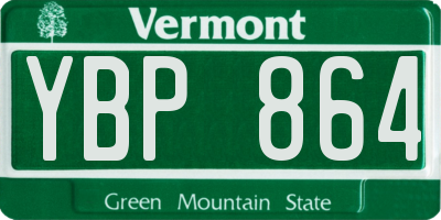 VT license plate YBP864