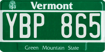 VT license plate YBP865