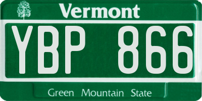 VT license plate YBP866