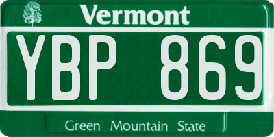 VT license plate YBP869
