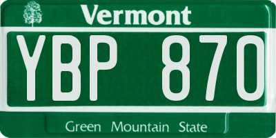 VT license plate YBP870