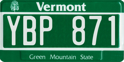 VT license plate YBP871