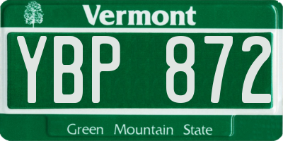 VT license plate YBP872