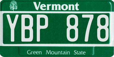 VT license plate YBP878