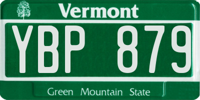 VT license plate YBP879