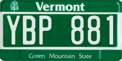 VT license plate YBP881